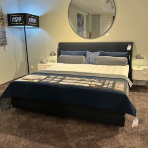SCHÖNER WOHNEN-Kollektion Boxspringbett VITA Dunkelblau Kopfteil 515 - Sofort verfügbar!