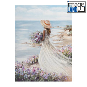 Imageland Bild Frau am Strand mit weißem Kleid