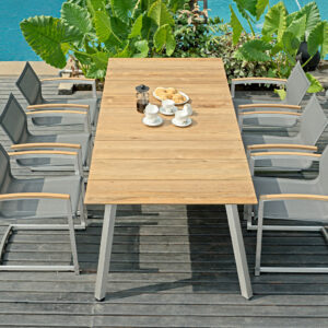 Zebra Tisch Linax 7280 Edelstahl/Teak - sofort verfügbar!