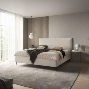 Polsterbett Bouclé Creme