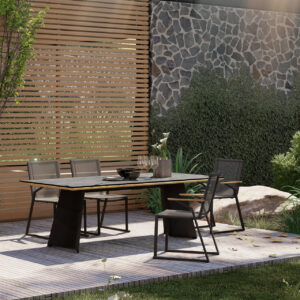 Zebra Tisch Ajax 7370 Stahl/Teak/HPL