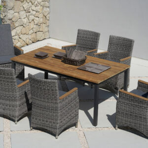 Zebra Gartentisch Alex 7185 Aluminium/Teakholz 180x100 cm