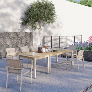 Zebra Tisch Derex 7478 Aluminium/Teakholz