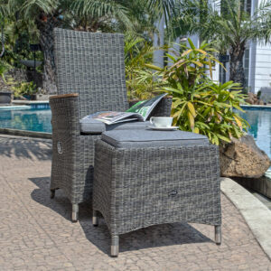 Zebra Hocker Status 20133 Polyrattan Rundgeflecht