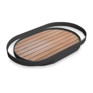 Zebra Tablett Give 6640 ovales Serviertablett Graphite