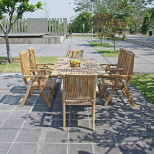 Zebra Ausziehtisch Brasilia 44004 Teakholz/Edelstahl