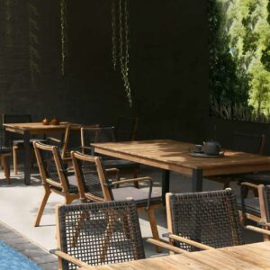 Zebra Tisch Derex 7476 Teakholz/Aluminium