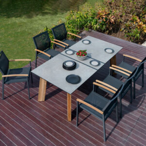 Zebra Tisch Styx 7160 Aluminium/Teak/HPL - sofort verfügbar!